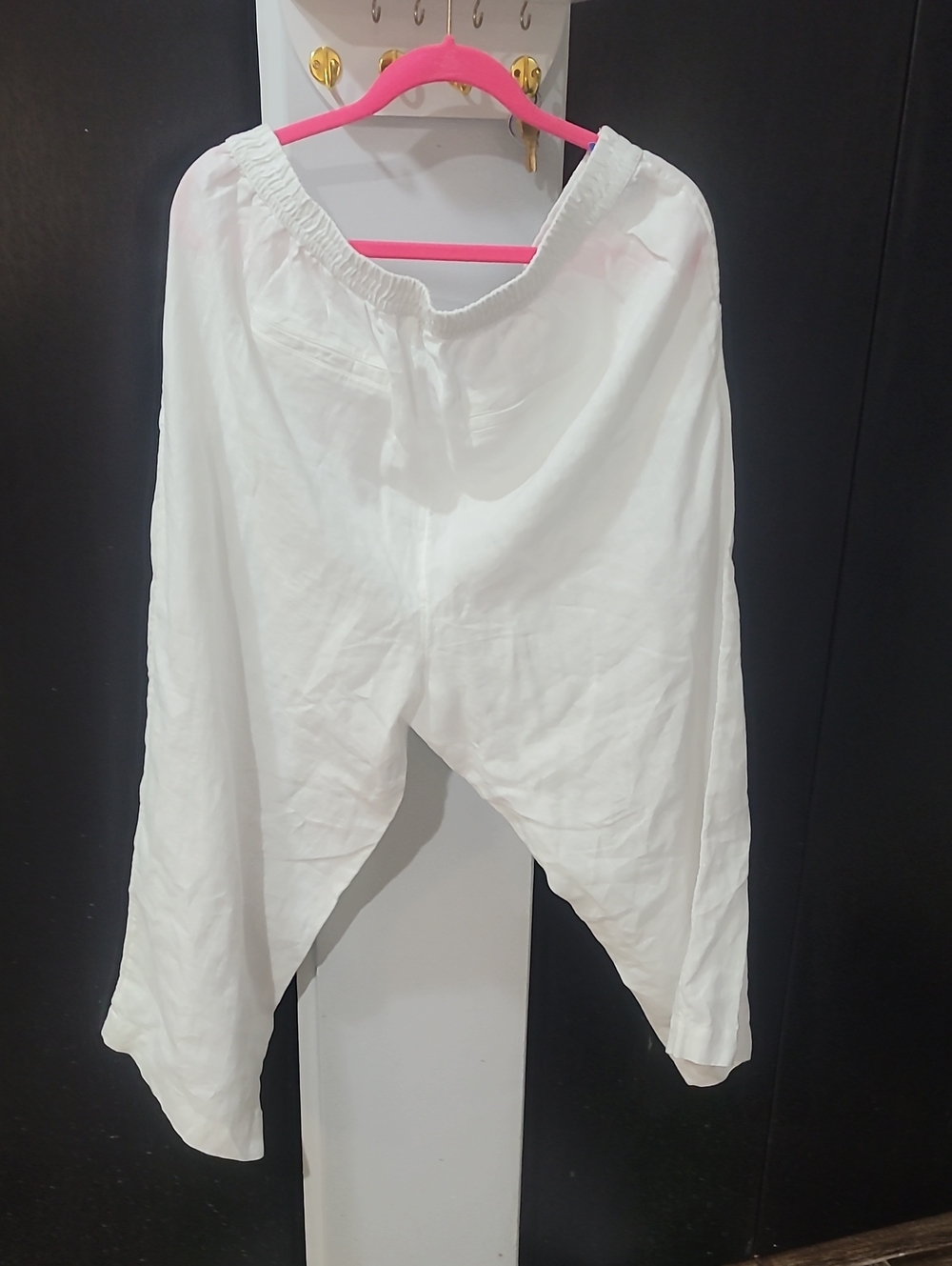 Charter Club White Wide-Leg Linen-Blend Pants